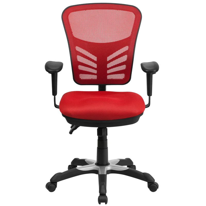 Mid-Back Mesh Triple Paddle Swivel Ergonomic Office Chair with Adjustable Arms