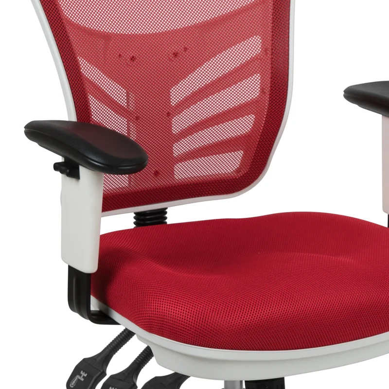 Mid-Back Mesh Triple Paddle Swivel Ergonomic Office Chair with Adjustable Arms
