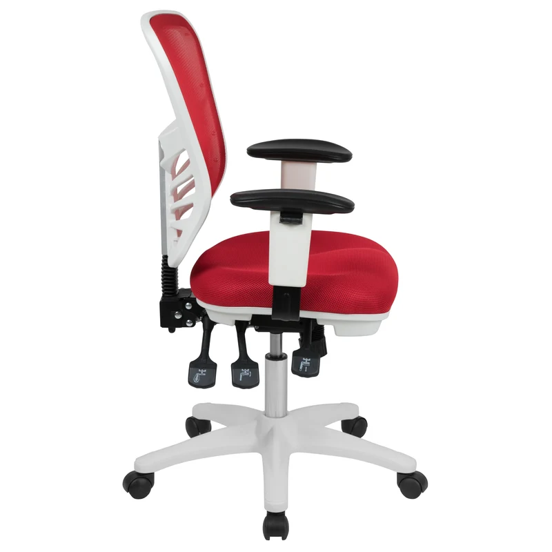 Mid-Back Mesh Triple Paddle Swivel Ergonomic Office Chair with Adjustable Arms
