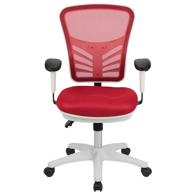 Mid-Back Mesh Triple Paddle Swivel Ergonomic Office Chair with Adjustable Arms