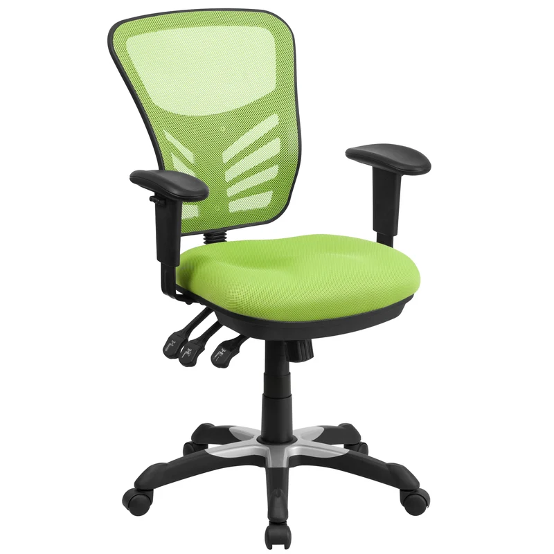 Mid-Back Mesh Triple Paddle Swivel Ergonomic Office Chair with Adjustable Arms