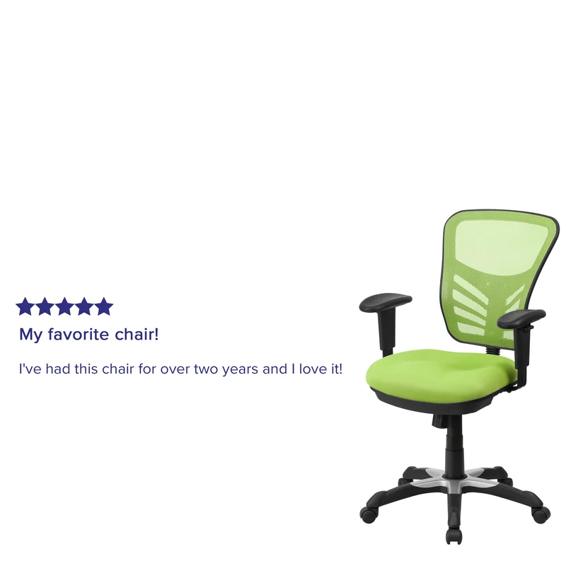 Mid-Back Mesh Triple Paddle Swivel Ergonomic Office Chair with Adjustable Arms