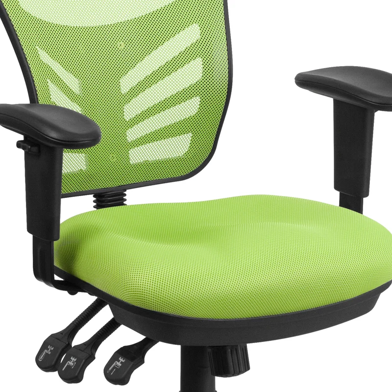 Mid-Back Mesh Triple Paddle Swivel Ergonomic Office Chair with Adjustable Arms