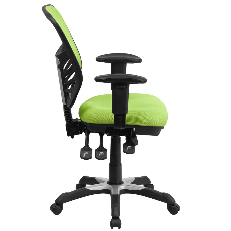 Mid-Back Mesh Triple Paddle Swivel Ergonomic Office Chair with Adjustable Arms