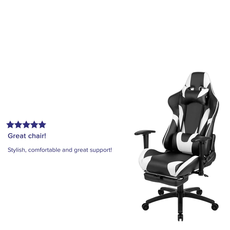 Z300 Gaming Racing Office Ergonomic PC Chair with Reclining Back and Footrest