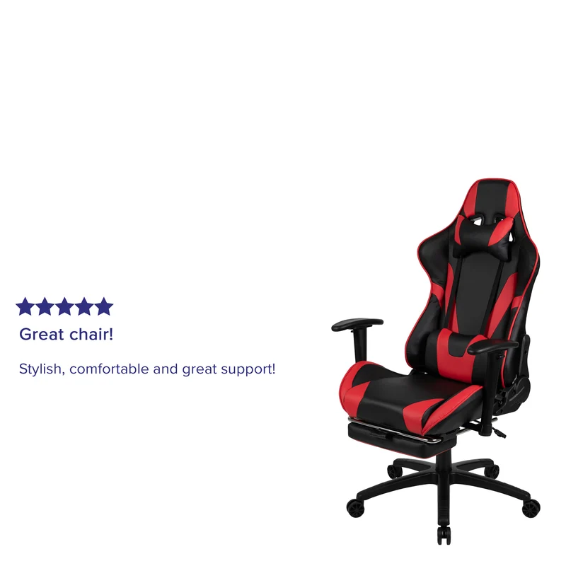 Z300 Gaming Racing Office Ergonomic PC Chair with Reclining Back and Footrest
