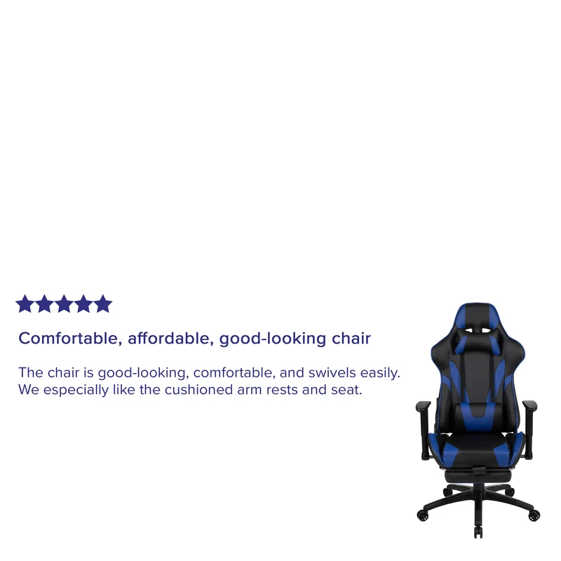 Z300 Gaming Racing Office Ergonomic PC Chair with Reclining Back and Footrest