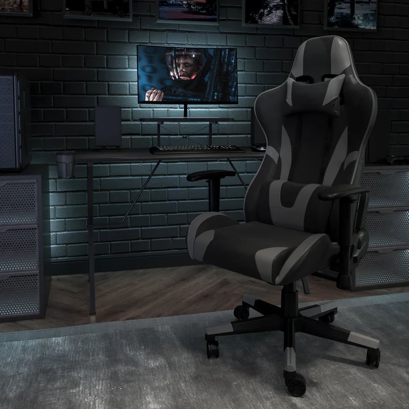 Z300 Gaming Racing Office Ergonomic PC Chair with Reclining Back and Footrest