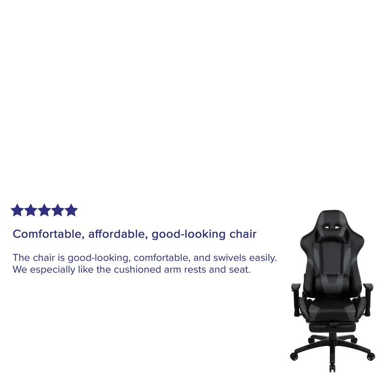 Z300 Gaming Racing Office Ergonomic PC Chair with Reclining Back and Footrest