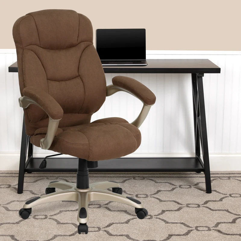 High Back Executive Ergonomic Office Chair with Silver Nylon Base and Arms