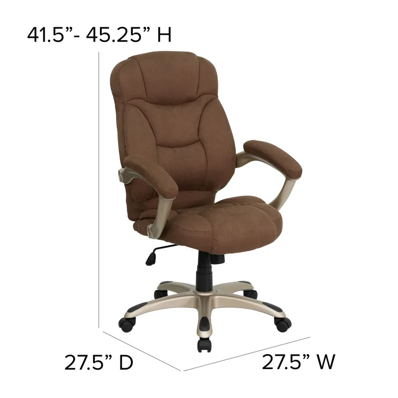 High Back Executive Ergonomic Office Chair with Silver Nylon Base and Arms
