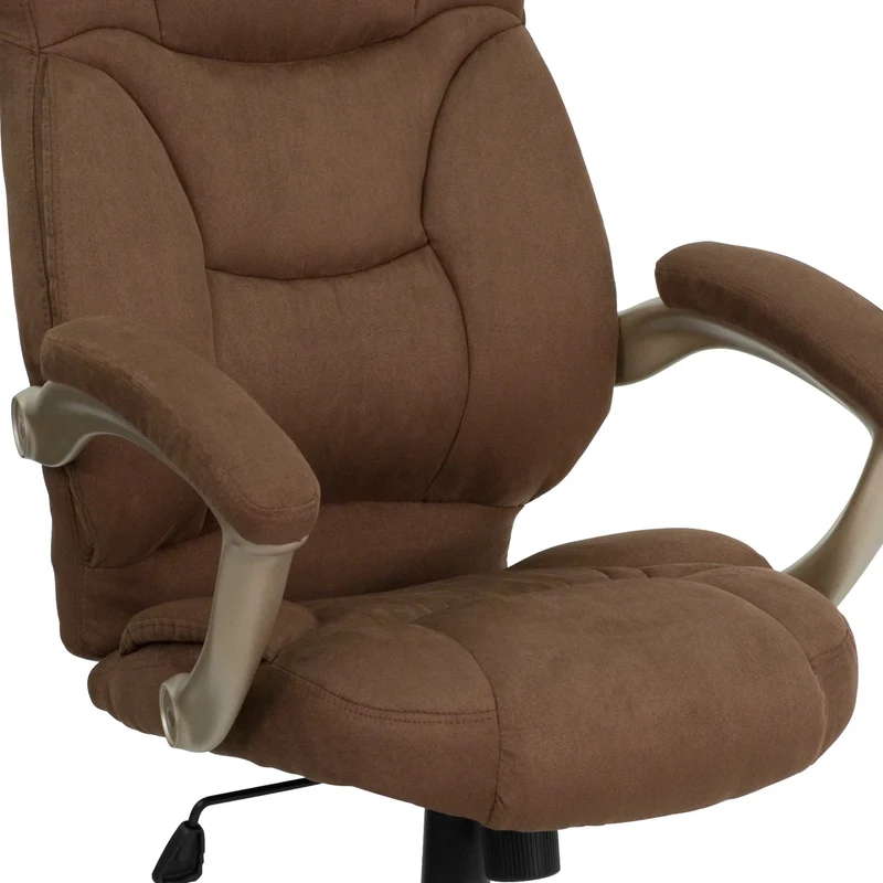 High Back Executive Ergonomic Office Chair with Silver Nylon Base and Arms