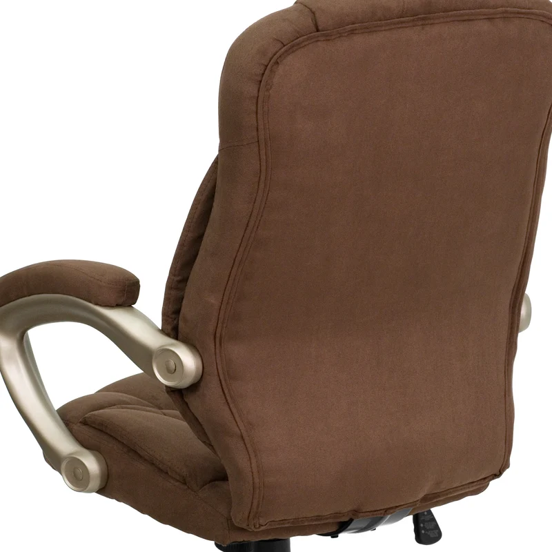 High Back Executive Ergonomic Office Chair with Silver Nylon Base and Arms