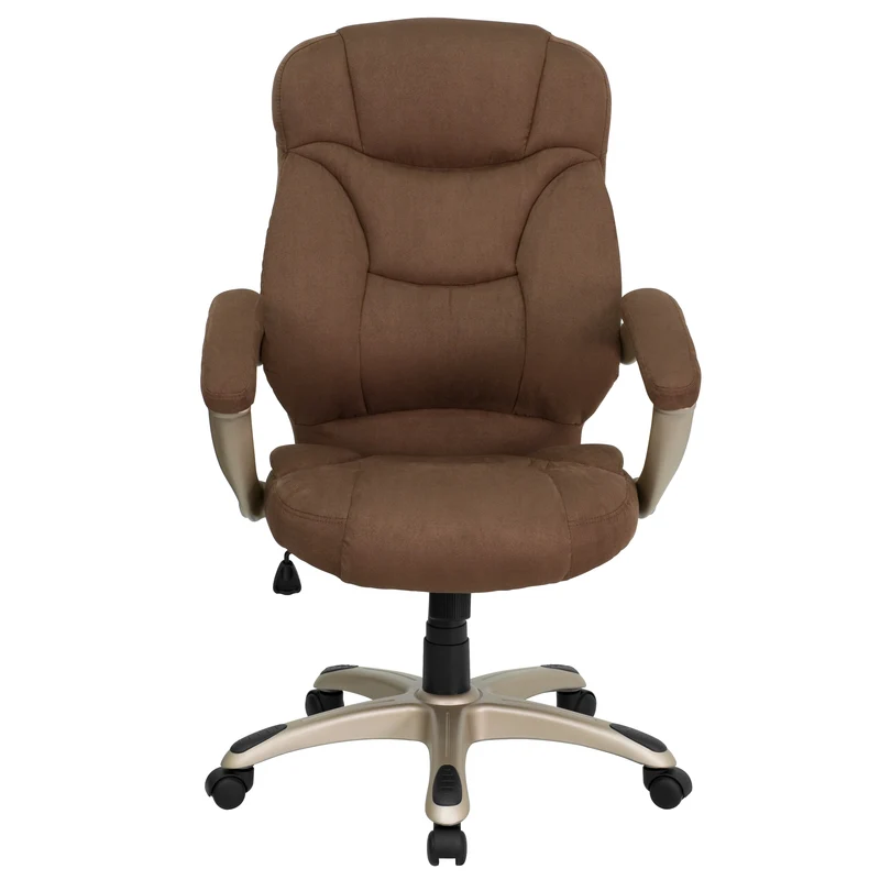 High Back Executive Ergonomic Office Chair with Silver Nylon Base and Arms