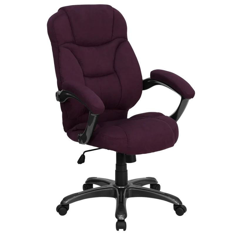 High Back Executive Ergonomic Office Chair with Silver Nylon Base and Arms