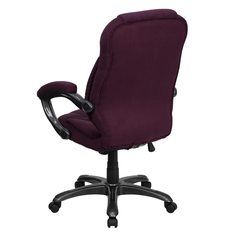 High Back Executive Ergonomic Office Chair with Silver Nylon Base and Arms