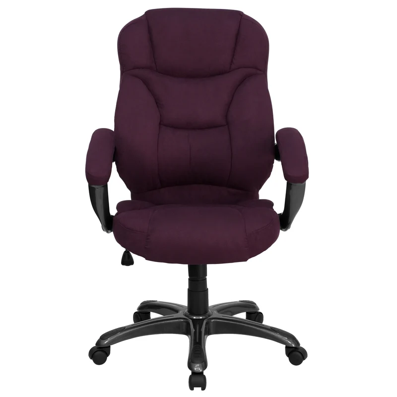 High Back Executive Ergonomic Office Chair with Silver Nylon Base and Arms