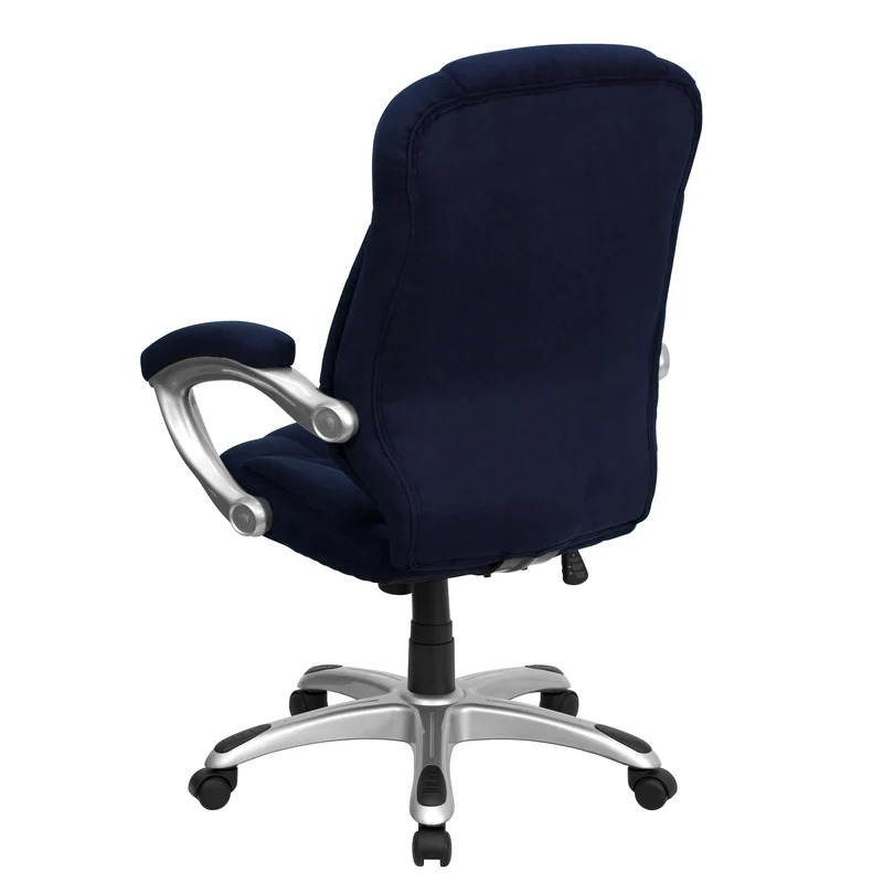 High Back Executive Ergonomic Office Chair with Silver Nylon Base and Arms