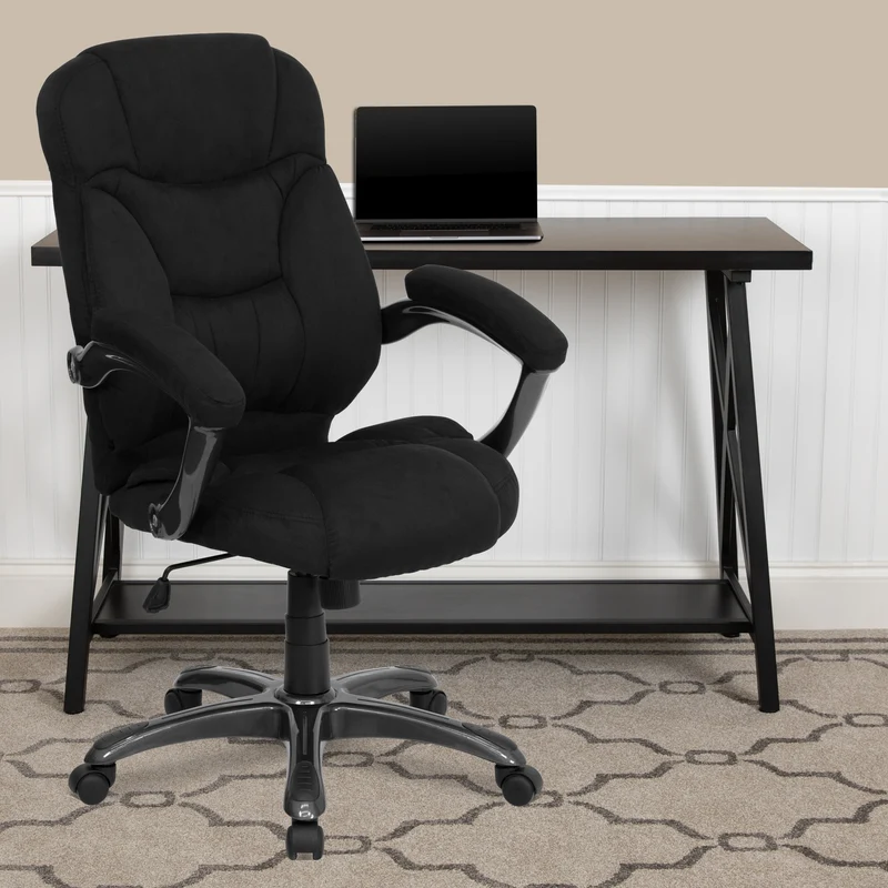 High Back Executive Ergonomic Office Chair with Silver Nylon Base and Arms