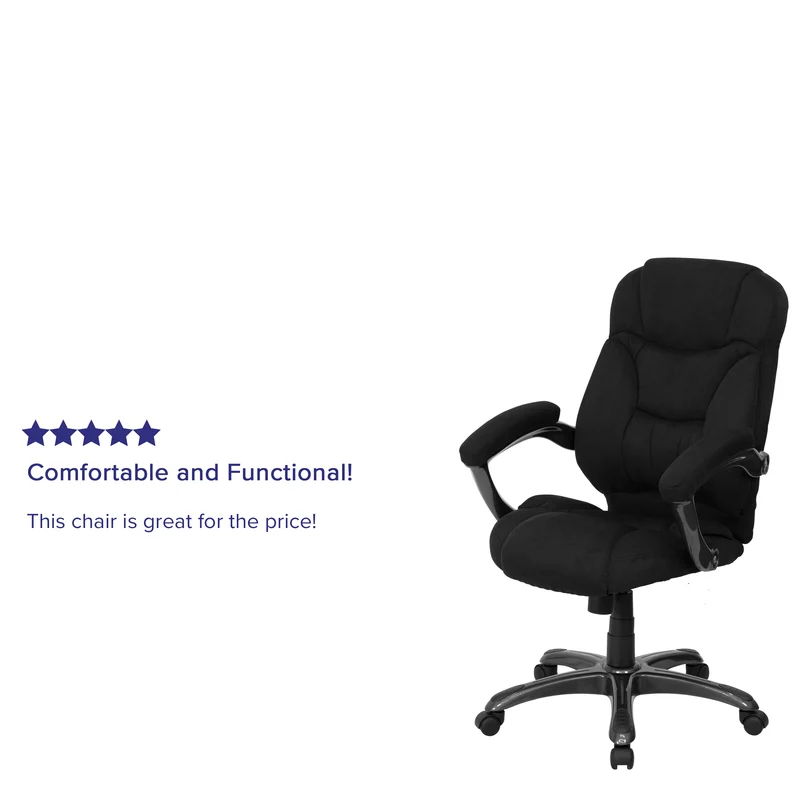 High Back Executive Ergonomic Office Chair with Silver Nylon Base and Arms