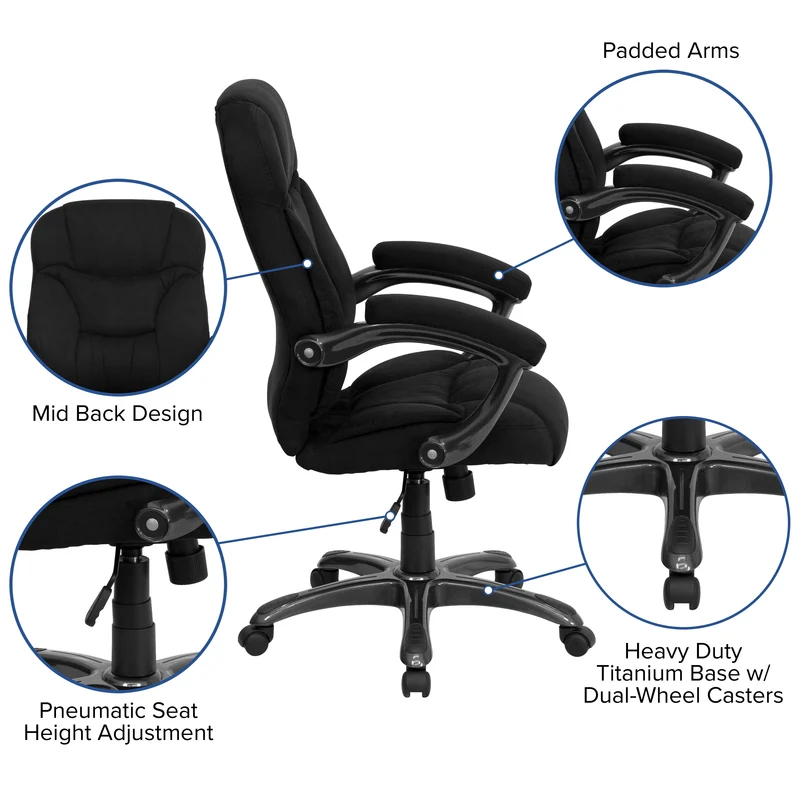 High Back Executive Ergonomic Office Chair with Silver Nylon Base and Arms