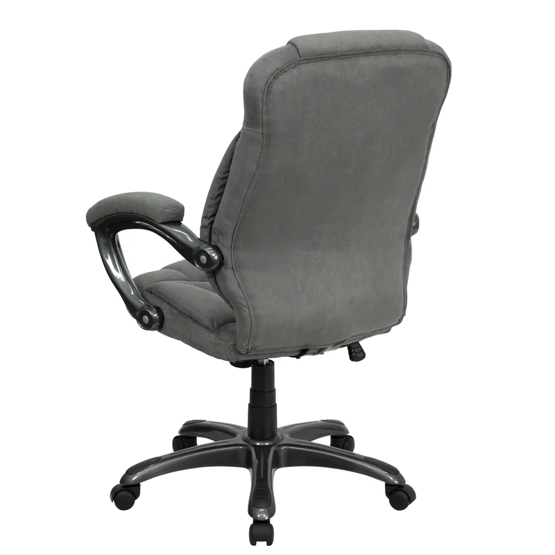 High Back Executive Ergonomic Office Chair with Silver Nylon Base and Arms