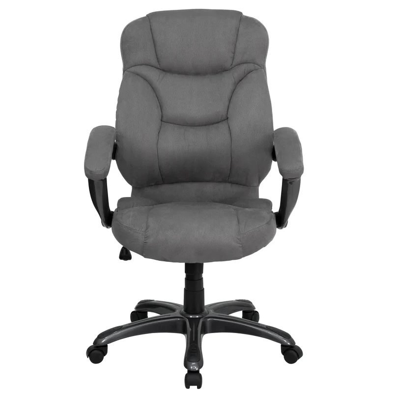 High Back Executive Ergonomic Office Chair with Silver Nylon Base and Arms
