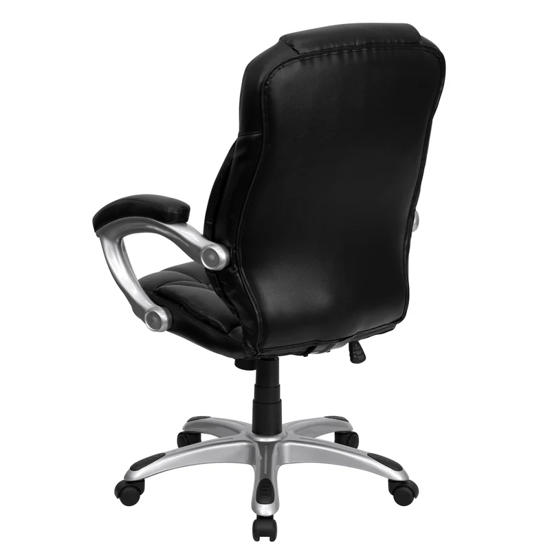 High Back Executive Ergonomic Office Chair with Silver Nylon Base and Arms