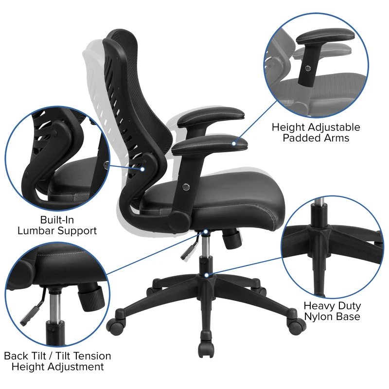 High Back Designer Mesh Executive Ergonomic Office Chair w/ Adjustable Arms