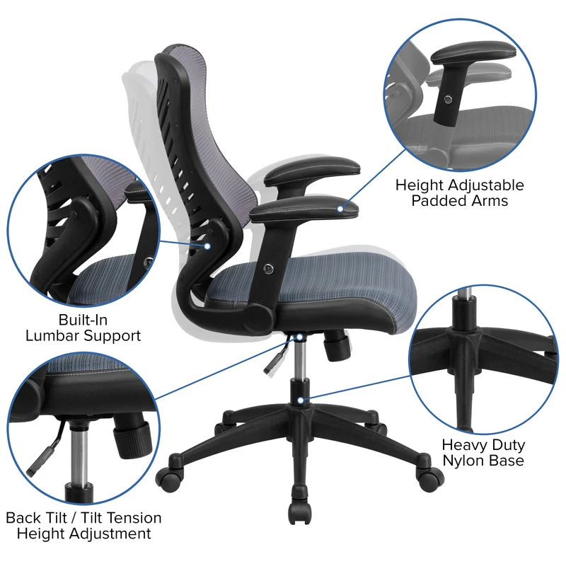 High Back Designer Mesh Executive Ergonomic Office Chair w/ Adjustable Arms