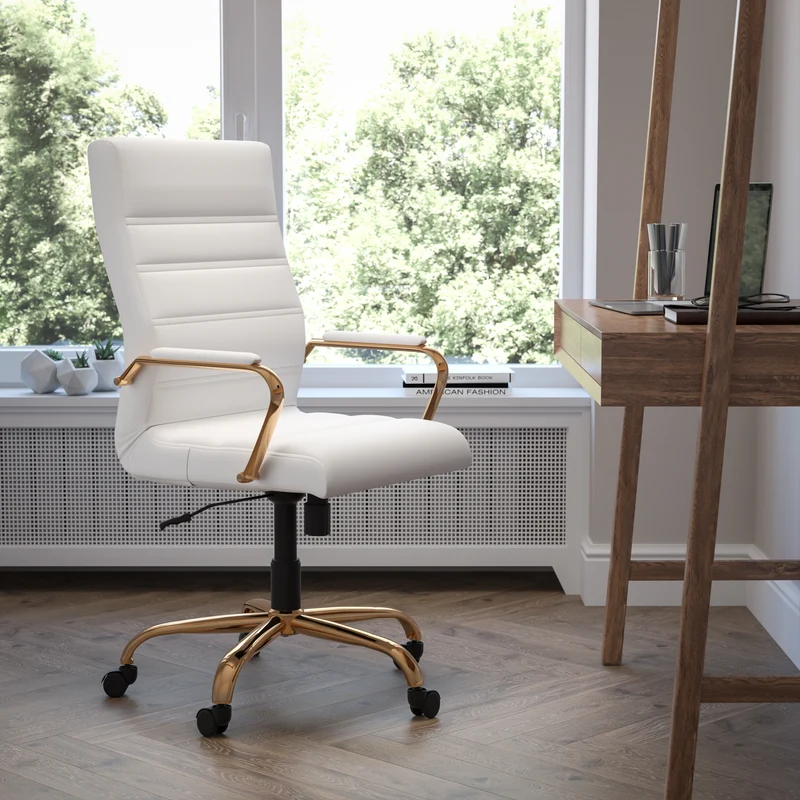 High Back Executive Swivel Office Chair with Metal Frame and Arms