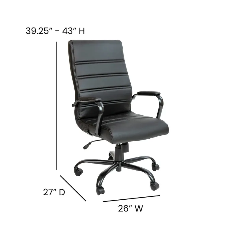 High Back Executive Swivel Office Chair with Metal Frame and Arms