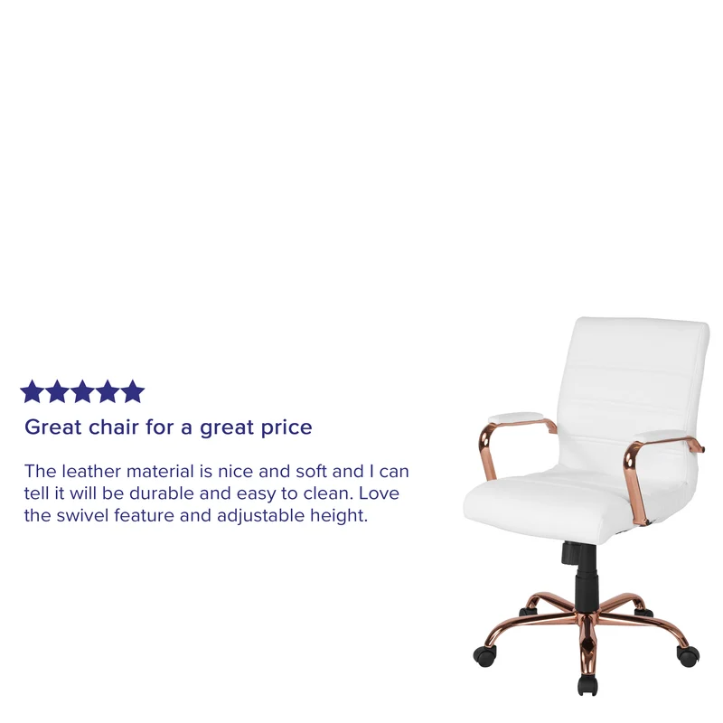 Mid-Back Executive Swivel Office Chair with Metal Frame and Arms