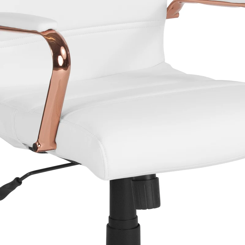 Mid-Back Executive Swivel Office Chair with Metal Frame and Arms