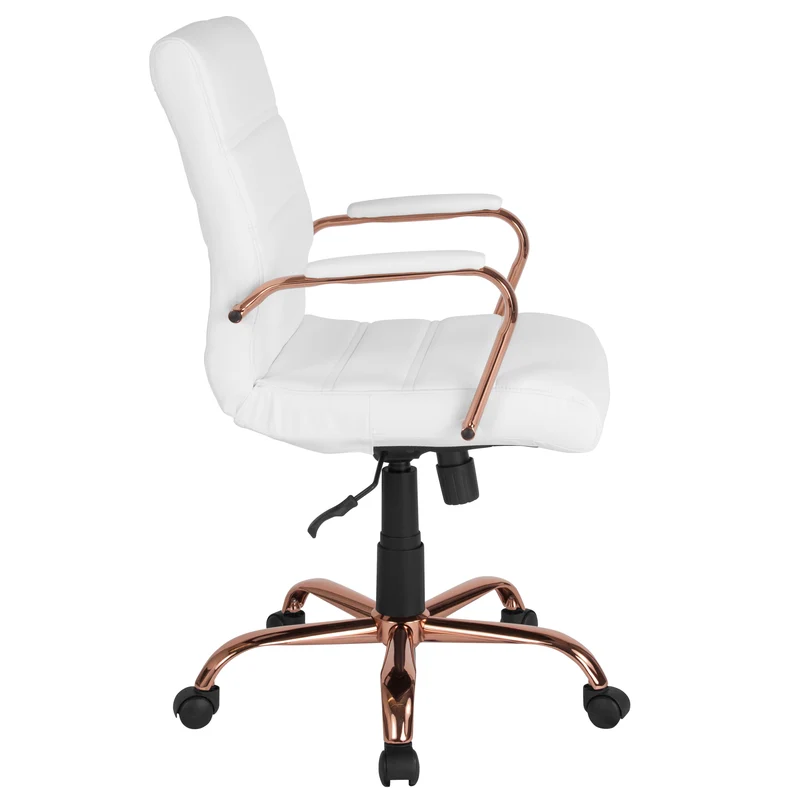 Mid-Back Executive Swivel Office Chair with Metal Frame and Arms