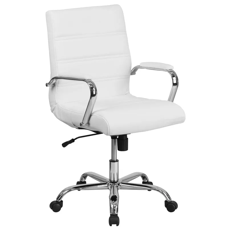 Mid-Back Executive Swivel Office Chair with Metal Frame and Arms