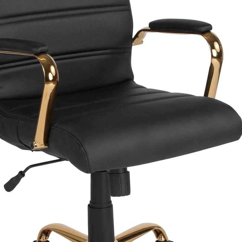 Mid-Back Executive Swivel Office Chair with Metal Frame and Arms