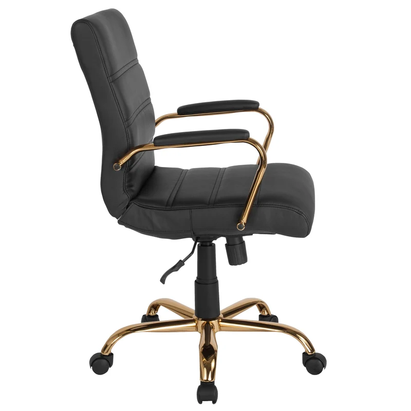 Mid-Back Executive Swivel Office Chair with Metal Frame and Arms
