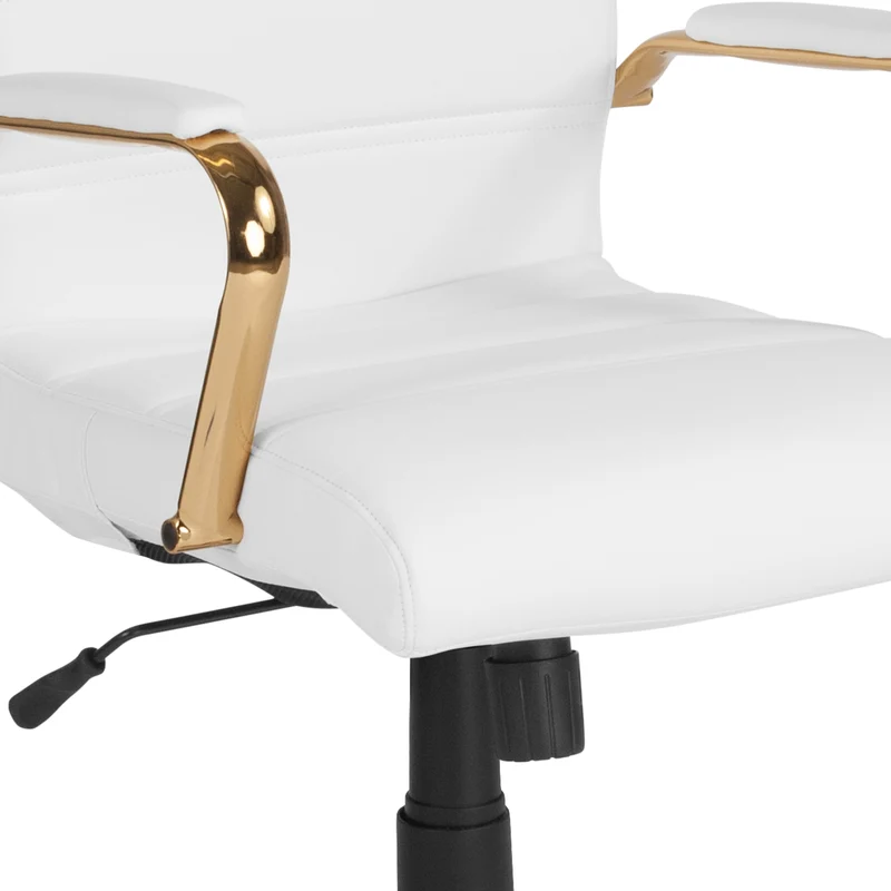 Mid-Back Executive Swivel Office Chair with Metal Frame and Arms