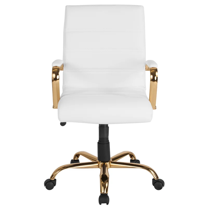 Mid-Back Executive Swivel Office Chair with Metal Frame and Arms