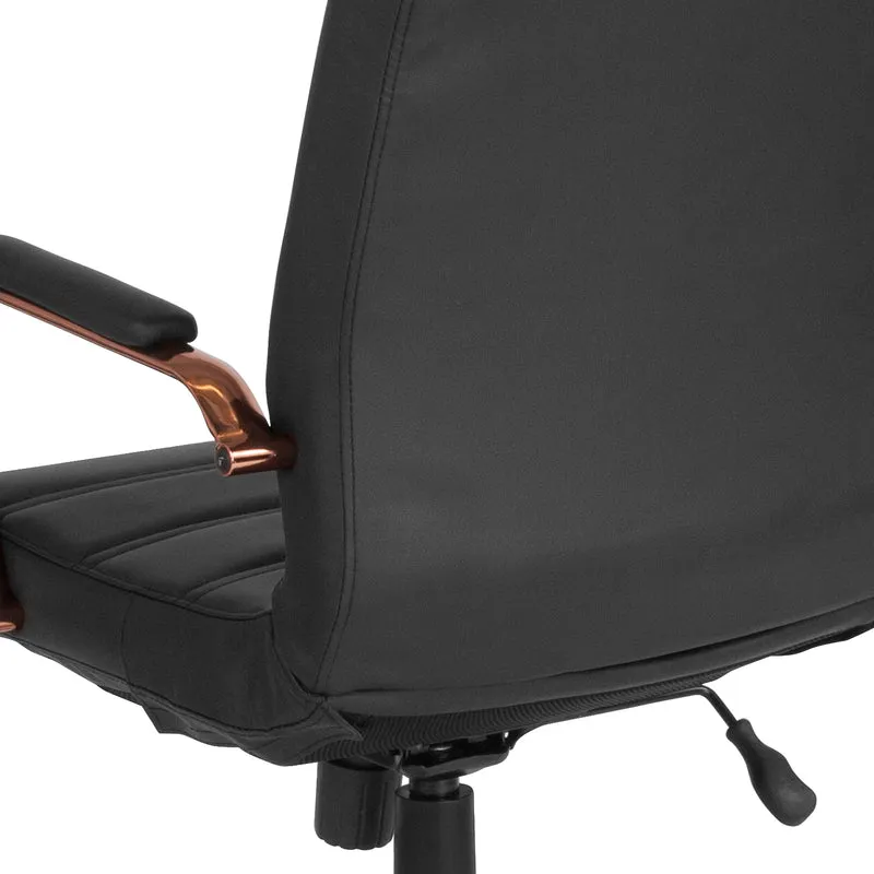 Mid-Back Executive Swivel Office Chair with Metal Frame and Arms