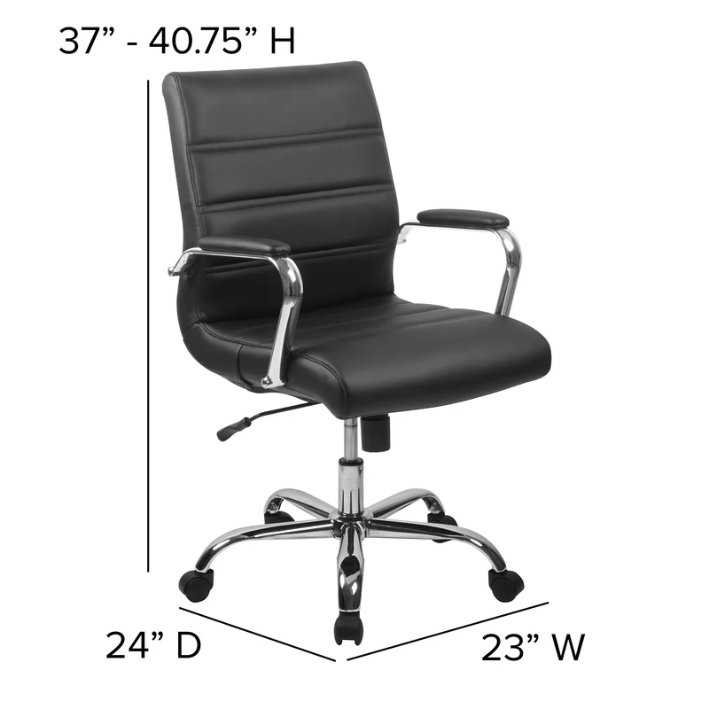 Mid-Back Executive Swivel Office Chair with Metal Frame and Arms
