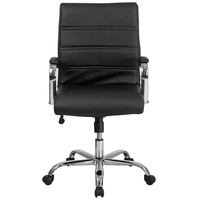 Mid-Back Executive Swivel Office Chair with Metal Frame and Arms