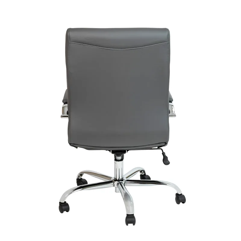 Mid-Back Executive Swivel Office Chair with Metal Frame and Arms
