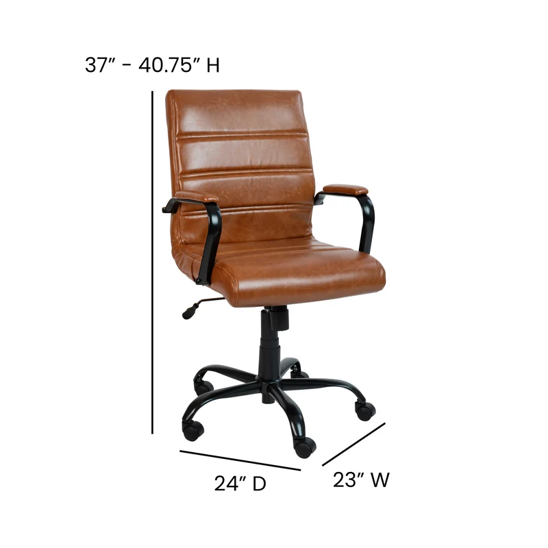 Mid-Back Executive Swivel Office Chair with Metal Frame and Arms