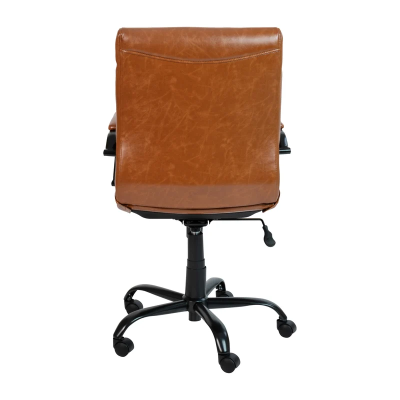 Mid-Back Executive Swivel Office Chair with Metal Frame and Arms