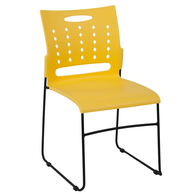 Home Office Plastic Accent Sled Base Stack Chair - Air-Vent Back