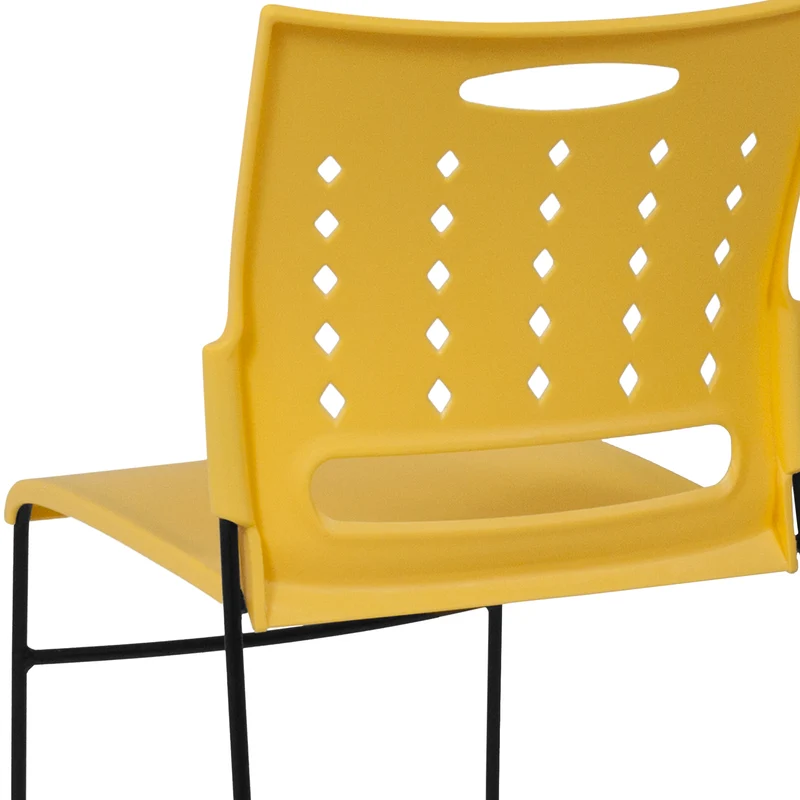 Home Office Plastic Accent Sled Base Stack Chair - Air-Vent Back