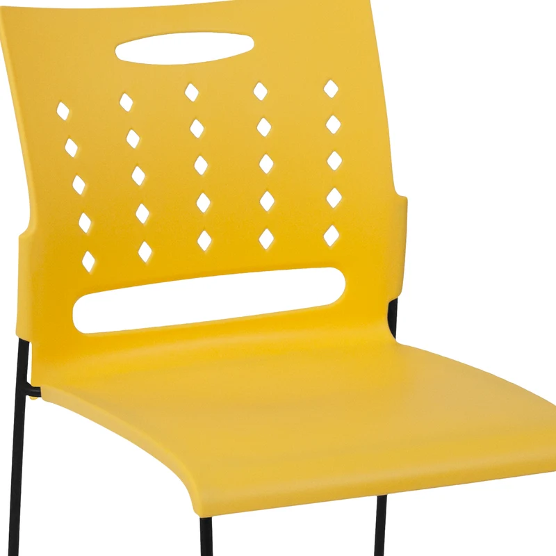 Home Office Plastic Accent Sled Base Stack Chair - Air-Vent Back