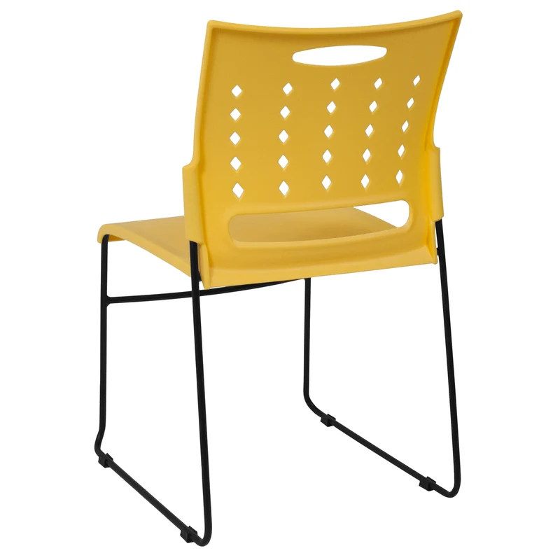 Home Office Plastic Accent Sled Base Stack Chair - Air-Vent Back